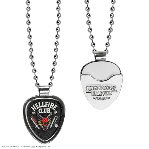 Cinereplicas Stranger Things – Collar intercambiable Eddie Munson – Licencia oficial – Estándar – Acero inoxidable – Circonita Estándar, Acero inoxidable, Circonita