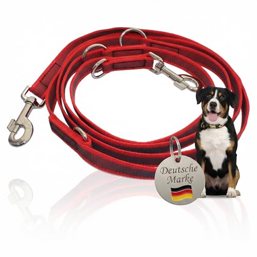 Activity4Dogs Anti-Slip Hundeleine rot 2,80m – Gummierte Führleine rutschfest & 4-Fach verstellbar – Testsieger 2025 und 2026 – Made in Germany – Robuste Trainingsleine für große & mittelgroße Hunde