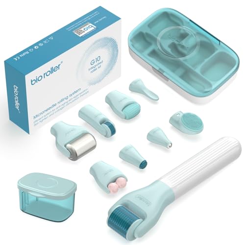 Derma Roller 0.5 mm et kit microneedling 10 en 1 pour soin du visage et barbe