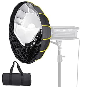 NiceFoto 60 cm (23,6 Zoll) Parabolische Softbox Professionelle, schnelle Einrichtung Tiefe Softbox mit Gitter- und Bowenhalterung für Studioblitz-LED-Lichtfotografie