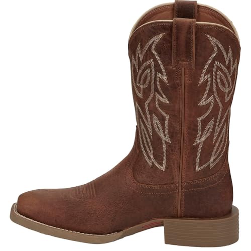 Image of Justin Canter 11 inch Western Boots for Men, Full Grain Leather, Woven Lining, Square Toe, Slip-Resistant Rubber Outsole
