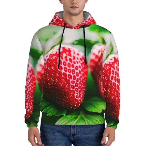 Sweat à capuche homme imprimé fraise vêtement décontracté - 2