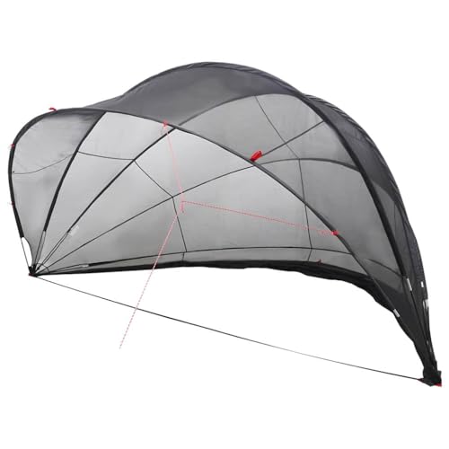 vidaXL Dôme de Piscine Noir 546 x 516 x 250 cm, Jardin et terrasse, dôme Moderne extérieur, auvent Anti-UV, Couverture de Piscine Pliable, Protection pour...