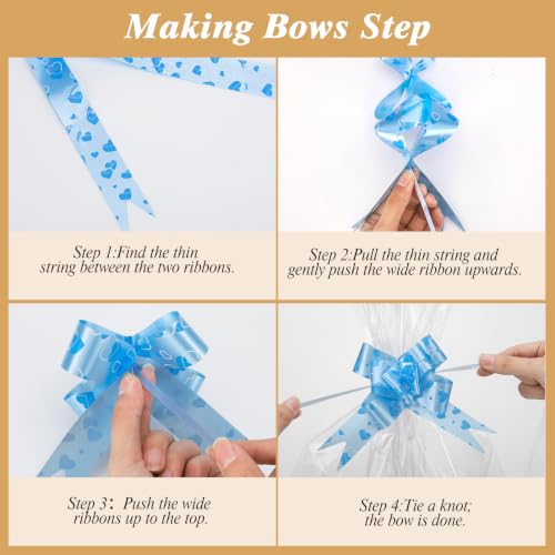 Image of woric 3 Size Clear Cellophane Gift Bags 40x50 24x30 16x24in with Pull Bows