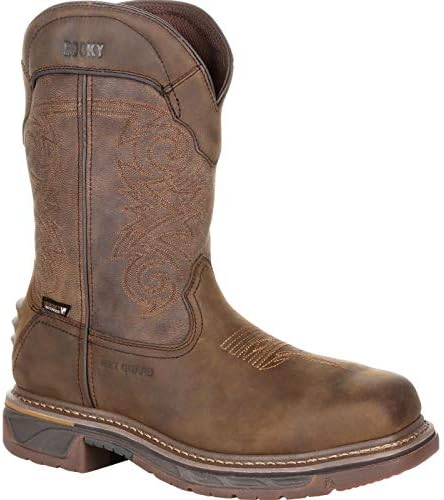 Rocky Men's Iron Skull Western Boot, Distressed Brown, 8 | Image 4
