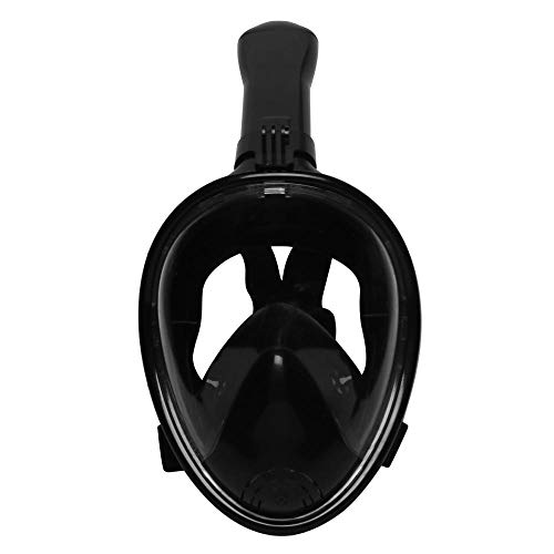 FLHLH máscara de Buceo decatlón,Máscara de Buceo Anti-vaho de Silicona Completamente Seca, Impermeable, con Lentes de cámara HD, Negro_L / XL