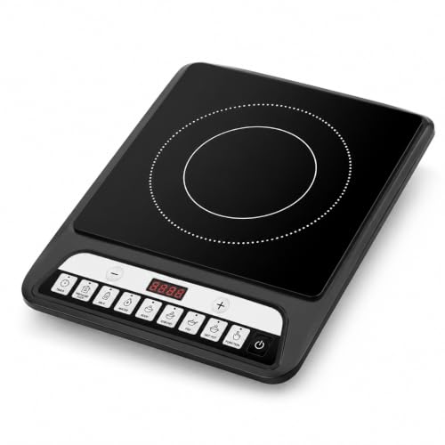 DRUMSTONE(Your Kitchen Partner for 5 Whole Years) Induction Cooktop 2000W Energy Saving Electric Stove for Fast Cooking | Smart Touch Control with LED Display, Timer & Crystal Glass