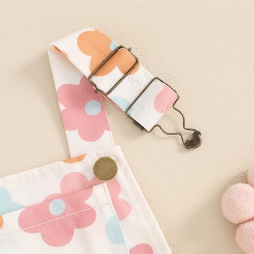 Image of Ayalinggo Toddler Baby Girl Sunflower Print Overalls Shorts with Pocket Suspender Trousers Cute Summer Clothing Outfit