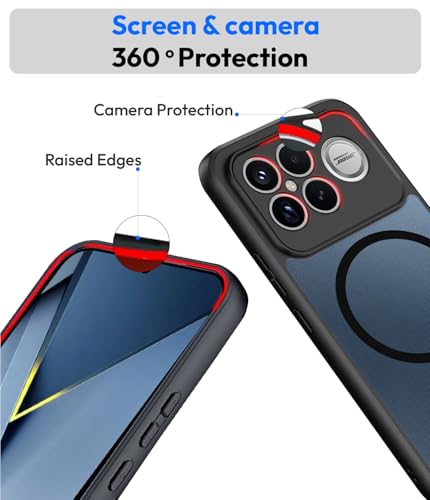 Image of KAPAVER Essential Back Cover Case Compatible with Poco F8 Ultra (PC+TPU) (Poco F8 Ultra - Magnetic Black)