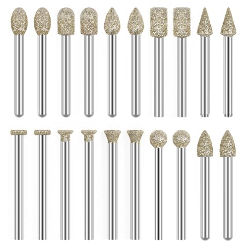 Accesorios para herramienta rotativa Feanron 20 piezas diamante miniatura 1