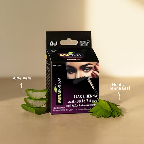 MinaiBrow Henna Eyebrow Tint | Alternative to Eyebrow Pencil | Easy Application | Even Coverage | Substitute of Micro Blading | Long-Lasting Eyebrow Colour That Stays Up to 7 Days (Ash Blonde, 1G)