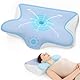 Restnature Orthopädisches Nackenstützkissen | Höhenverstellbares Memory-Schaum-Kissen für Seiten-, Rücken- & Bauchschläfer | Zertifiziertes Antischnarchkissen ergonomisch, Weiß & Blau