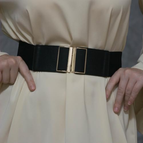 Women's Elastic Belt Wide Waistband Ladies Rhineston Buckle4