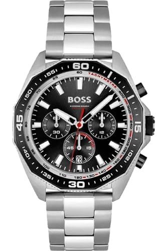 Hugo Boss Men's 1513971 Stainless Steel Chronograph Watch, Black, 44MM