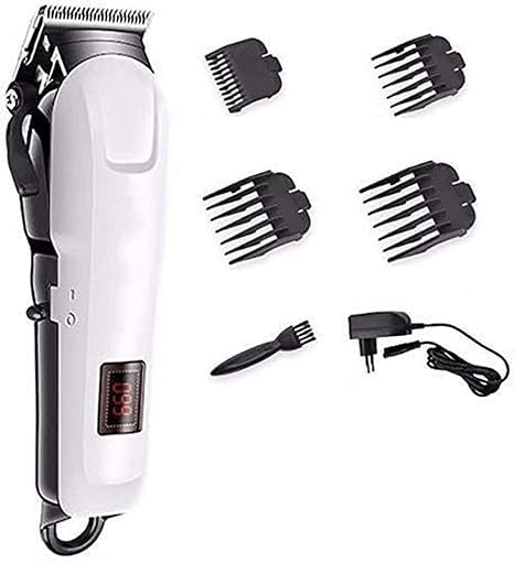 B W Professional Hair Clipper Set with Multiple Guide Combs, Corded Electric Trimmer, White-image-32