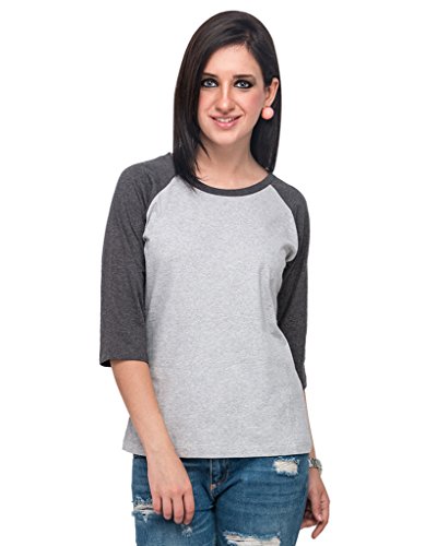 Image of PINACOLADA Women Round Neck Quarter Sleeve T-Shirt-Blue