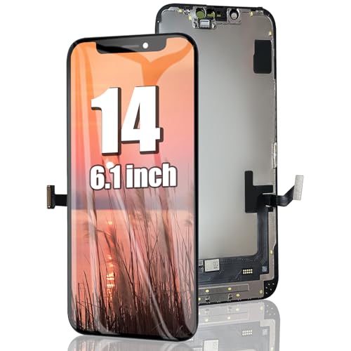 EFAITHFIX for iPhone 14 Screen Replacement 6.1 Inch LCD Screen 3D Touch Display Full HD Digitizer Frame Assembly Compatible with Model A2649 A2881 A2882 A2883 A2884 with Waterproof Adhesive (No Tools)