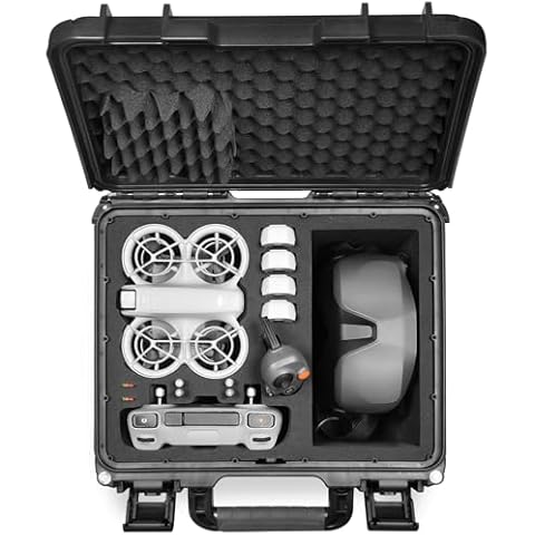 Lekufee Waterproof Hard Carrying Case for DJI Neo Drone,DJI Neo Motion Fly More Combo,DJI Goggles N3/3/2/Goggles Integra,DJI RC 2,DJI RC N3/N2,DJI RC Motion 3/2,and Accessories(Case Only) Cover