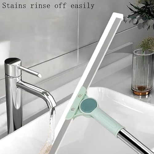 Image of Multicolor Plastic Floor Sweeper Squeegee - 1‑Piece Flexible 180 Rotating Head for Wet & Dry Cleaning of Tiles, Marble, Bathroom Floors & Windows - Lightweight, Durable Design for Home & Office Use
