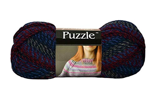Premier Yarns Puzzle Yarn, Made of Acrylic, Ideal Knitting and Crochet Supplies, Machine Washable, Bulky Weight, Backgammon, 7 Ounce, 328 Yards