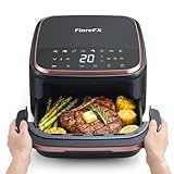 FlareFX 11 Presets 4.5QT Air Fryer with Flat Basket, Dual Heating & 360°...