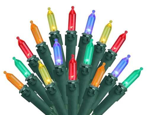 Multicolor Christmas Lights LED - 50 Count - 18 Ft - UL Listed