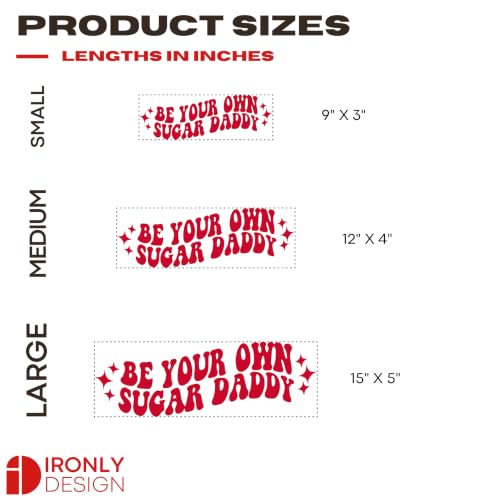 Image of Sticker for Glass & Mirrors | Minimal Vinyl Decal for Bedroom Bathroom & Cafe | Self-Adhesive Quote Aesthetic Mirror Sticker | No Mirror Included (Be Your Own Sugar Daddy, Large, Transparent Red)