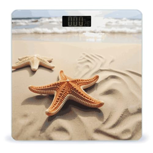Báscula digital de baño con diseño Starfish on The Sand Beach miniatura 1