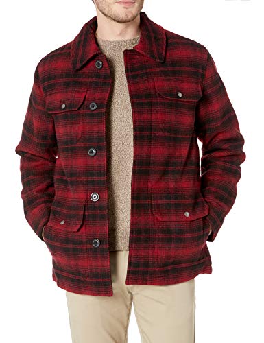 Cole Haan Signature Men's Classic Hunter Jacket with Sherpa Lining, red/Black, Medium