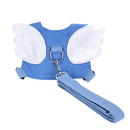 Eunice house Mochila para Arnés de Seguridad para Niños, Mochila para Bebé contra Pérdida Mochila para Niños Arnés para Niños con Correa de Correa de Seguridad (Alas de ángel, Azul)