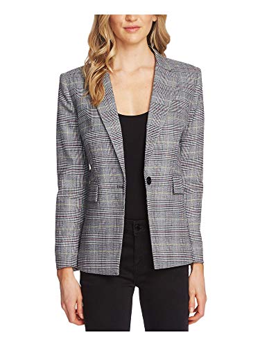 Vince Camuto Colorful Glen Plaid Notch Collar Blazer Lime Chrome 0