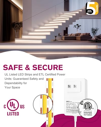 Image of EMITEVER Neutral White COB Strip Light Kit 4000K,16.4ft 2400LEDs Dimmable