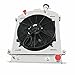 Hot Rod Radiator Compatible with 1928-1932 Ford Chopped Hot Rod Chevy V8, 3 Row Aluminium Radiator + Fan + Shroud + Relay