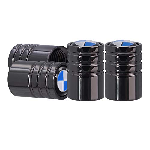 AOOOOP Car Tire Valve Caps for BMW Dust Cover - Heavy-Duty Wheel Air Cover Auto Exterior Accessory for BMW X1 X2 X3 X4 X5 X6 X7 Z4 M i3 i8 2 3 4 5 6 7 8 Tyre Valve Stem Cap (4PCS Gun Black)