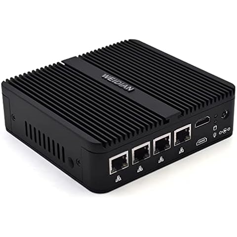 Firewall 2.5GbE, Firewall PC, Network Security Micro Appliance, Router PC, Celeron J4125, AES-NI, HDMI, RS232 COM, 2USB3.0, 4RJ45 LAN, SIM Slot, Compatible with pfSense/OPNsense etc(8GB RAM/256GB SSD) Cover