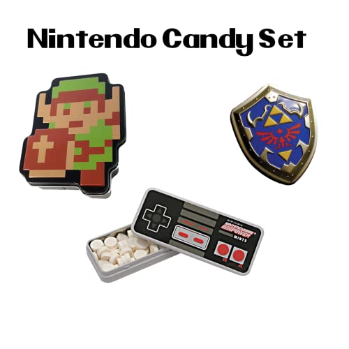 Nintendo Zelda Candy Tins Set - Zelda Shield Mints, Link Sword Sour Candy, And Nes Controller Candy | Legend Of Zelda Candy In A Candy Gift Box | Zelda Birthday Party Favors, Grab Bags #TOP1