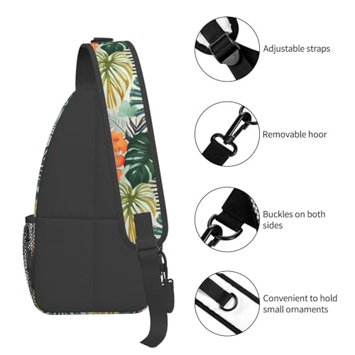 Mochila bandolera sling con estampado hibisco miniatura 5