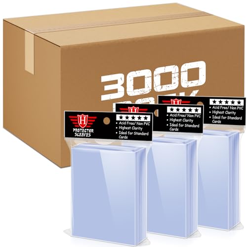 Image of 3000 Counts Card Sleeves TopLoaders for Trading Cards, Soft Clear Baseball Card Sleeves Plastic Card Protector for Football Card Sports Cards Game Card Standard Cards