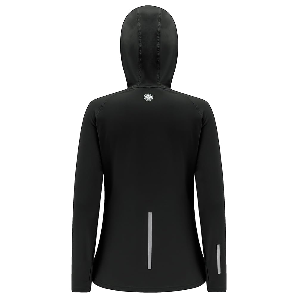 Time To Run Femmes Thermique Courir Capuche Capuche Veste Pour Hiver Avec Deux Poches de