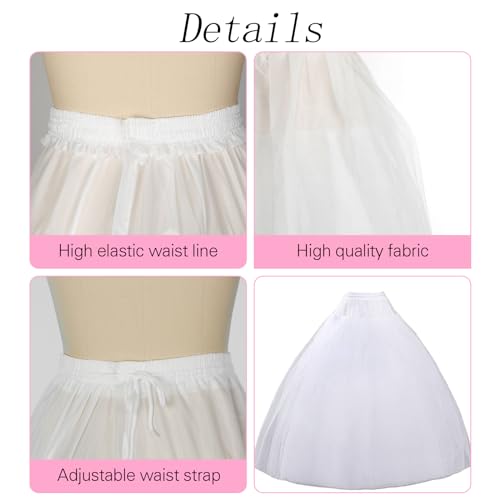 Hoopless Petticoat Crinoline Underskirt Skirt 8 Layers Floor Length Ball Gown Petticoat Underskirt Slip for Wedding4