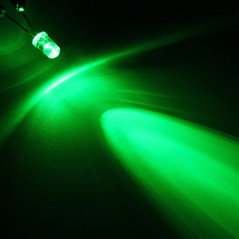 Gambe Corte 16MM UltraBright Rosso/Verde/Blu/Bianco/Giallo Ultra Bright 5mm Diodo LED Rotondo F5 3.0-3.2V (Color : 10pcs Green)