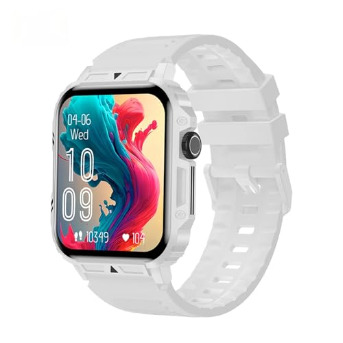 Reloj inteligente de alerta meteorológica, pulsera inteligente con Bluetooth, reloj deportivo, IP68, resistente al agua, rastreador de actividad para Android iOS (blanco)