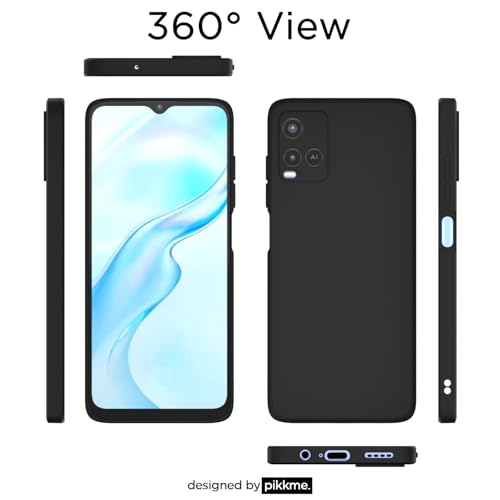 Image of Outlouders Back Cover for Vivo Y21 2021 / Vivo Y33s | Camera Protection | Durable Soft Matte Silicone Bumper Case (Black)
