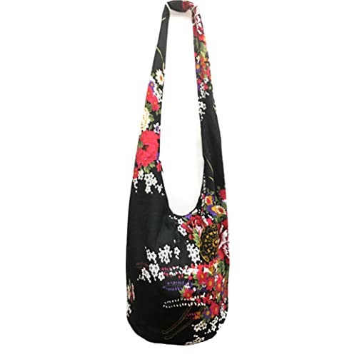 WITERY Women's Printed Shoulder Bag Large Capacity Travel Tote Bag Multi-pocket Shopping Handbag Canvas Crossbody Purse bag