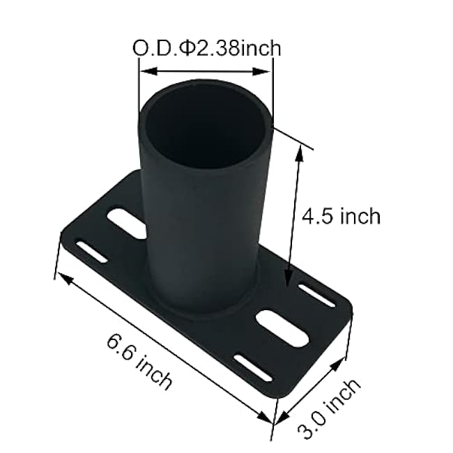 2 Pack Tenon Slip Fitter Adapter 90 Degree Bracket for Outdoor Lights - Black Metal Pole Barn Shoebox Led Parking Lot Wall Mount Arm Rustproof Rainproof (2PCS-2-3/8 Inch)