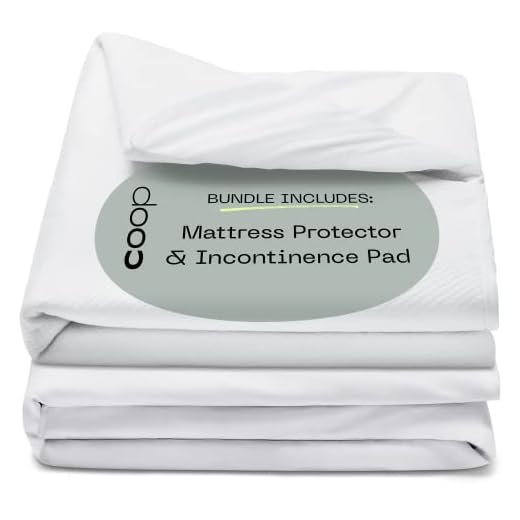 Coop Home Goods Bedding Protector Bundle Ultra Luxe Waterproof Mattress Protector and Four Layer Bed Underpad - King Bed Size