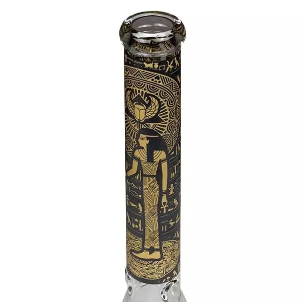 Pipa de agua de cristal Egyptian Mysteries 41 cm - Cachimba con modelo egipcio.