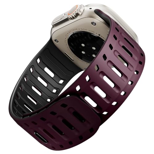 Image of X-it Magnetic Watch Band for Apple Watch Ultra 49mm, 46mm /45mm /44mm, Soft Silicone Sport Strap with Strong Magnet for Men and Women, Compatible with Apple Watch Series 11 /10 /9 /8 /7 /6 /5 /4 /3 /2 /1 and SE