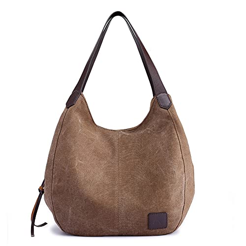 Sac à main en toile pour femme polyvalent et résistant couleur marron