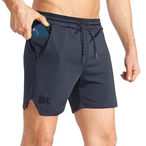 BROKIG Men’s Lightweight Gym Shorts, Quick Dry Sport Workout Training Fitness Running Shorts Men with Zip Pocket